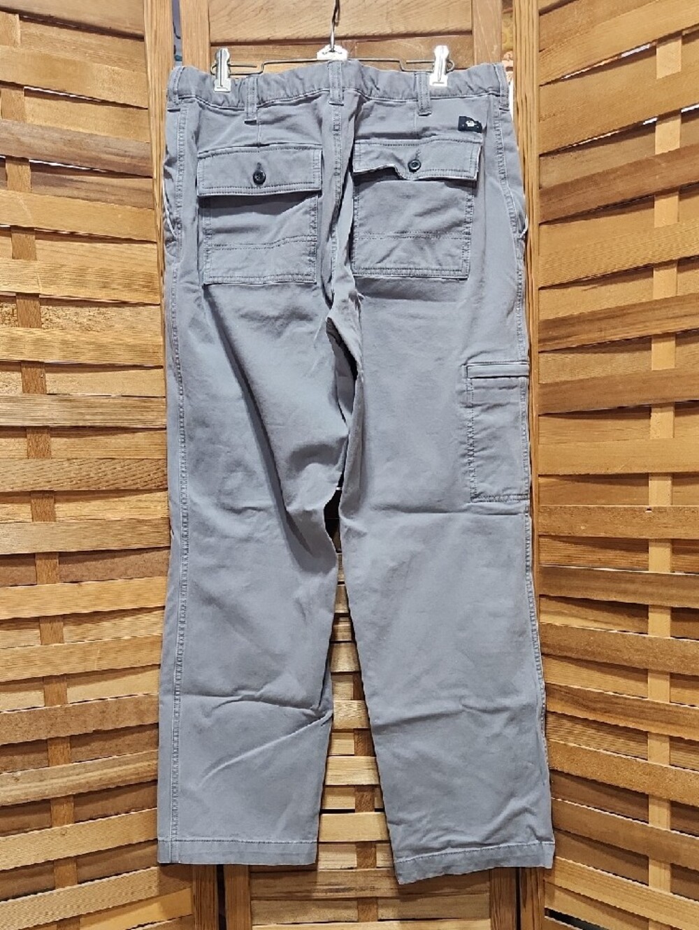 2 Pair Dockers Men's Chinos Light Gray Charcoal 34W 32L Cotton Pants - Picture 3 of 12